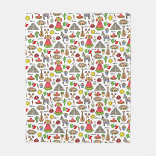 Mexico   symbolmönster fleecefilt