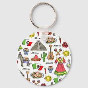 Mexico symbolmönster nyckelring
