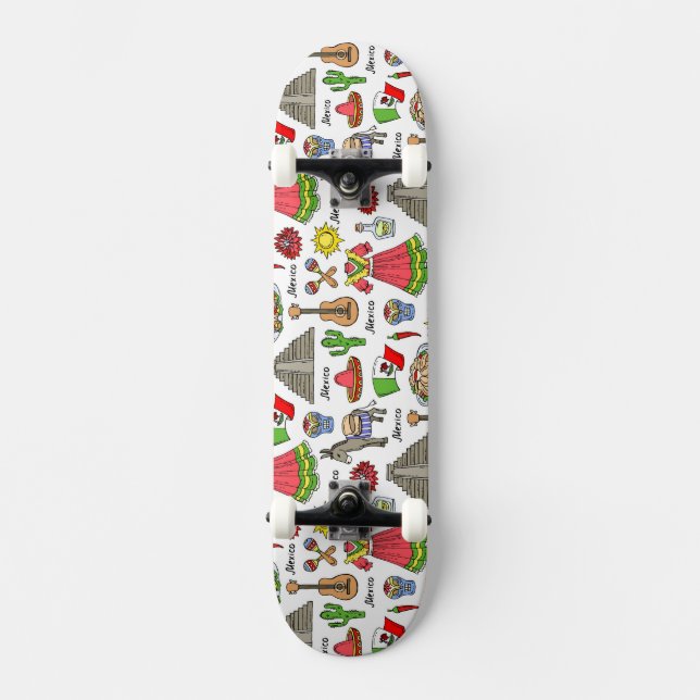 Mexico | symbolmönster skateboard bräda 20 cm (Framsida)