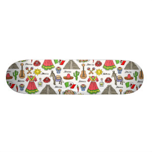Mexico   symbolmönster skateboard bräda 20 cm