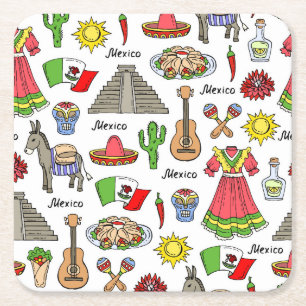 Mexico symbolmönster underlägg papper kvadrat