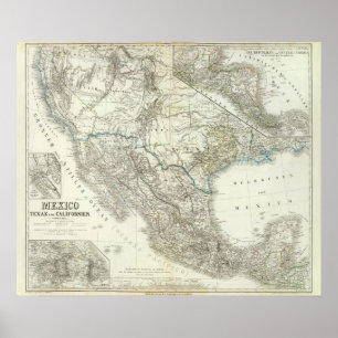 Mexico Texas, Californien, C Amerika Poster
