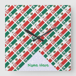 Mexico Tiled Personalized Square Wall Fyrkantig Klocka
