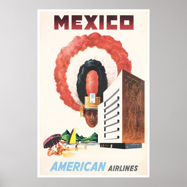 Mexico Travel Poster Mexican Print American Art (Framsidan)