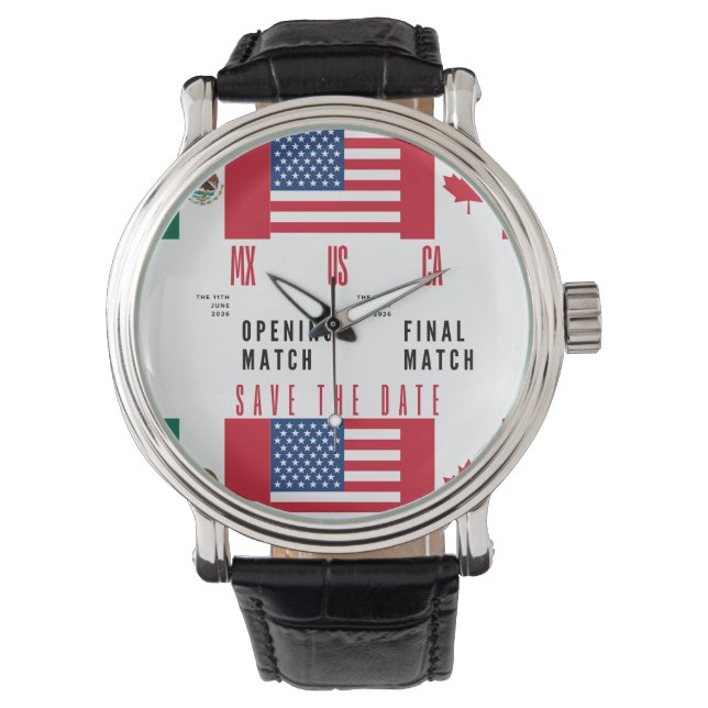 Mexico USA Canada Wristwatch | 2026 Match Days Armbandsur (Framsida)