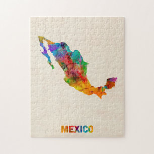 Mexico vattenfärgkarta pussel
