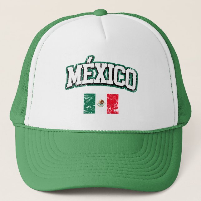 México Vintage Flagga Truckerkeps (Framsida)