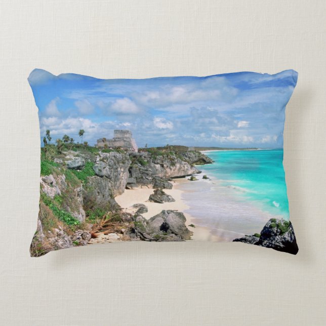 Mexico Yucatan, peninsula, fördärvar av Tulum, Prydnadskudde (Framsidan)