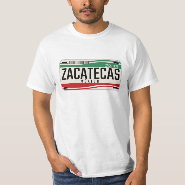 MEXICO ZACATECAS CITY LISENCE PLATE T SHIRT (Framsida)