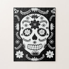 Mexiica Sugar Skull 2 Black and White Pussel