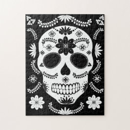Mexiica Sugar Skull Black and White Puzzle Pussel