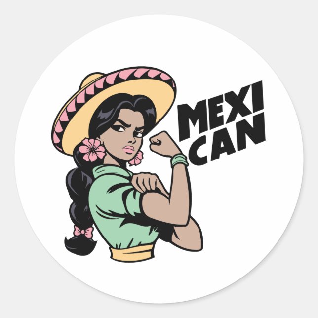 MexiiCAN Stickers Runt Klistermärke (Framsida)