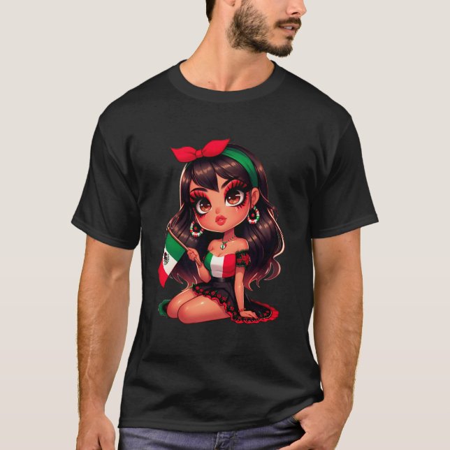 Mexiicana Chula Cabrona Chingona Mexikanska flicko T Shirt (Framsida)