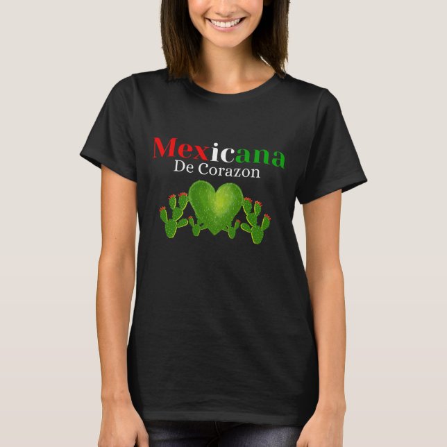 Mexiicana De Corazon Nopal Female T Shirt (Framsida)