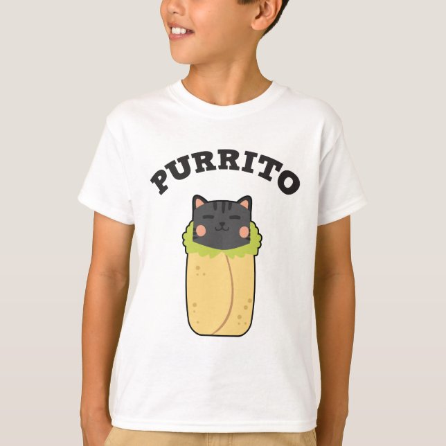 Mexikan för Burrito för älskare för katt för T Shirt (Framsida)