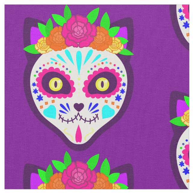 mexikan halloween-kattsockerskalle tyg (Närbild)