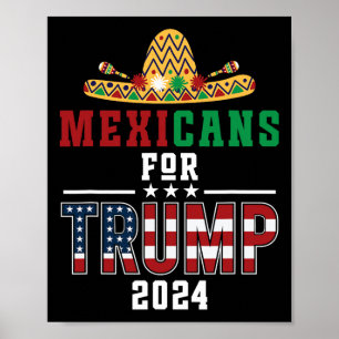Mexikaner För Trump Usa Flagga Rösta Republikansk Poster