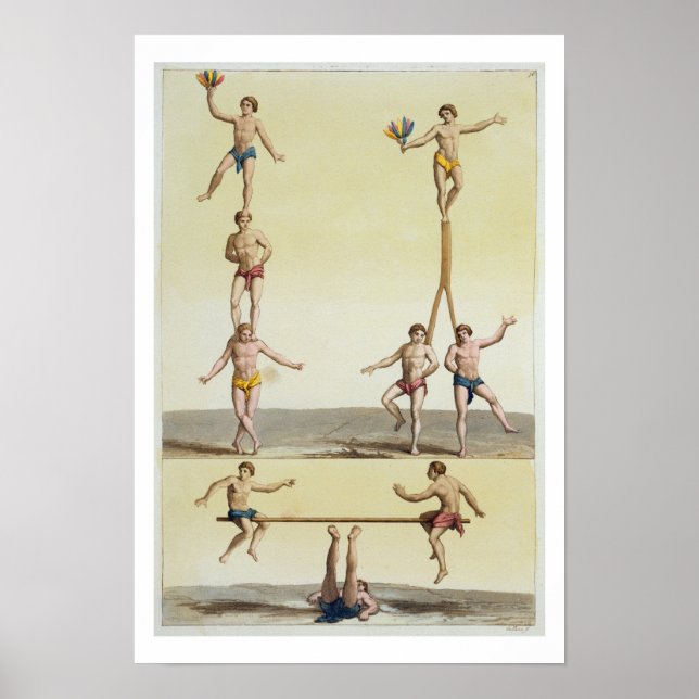 Mexikaner Performing Gymnastics (färg litho) Poster (Framsidan)