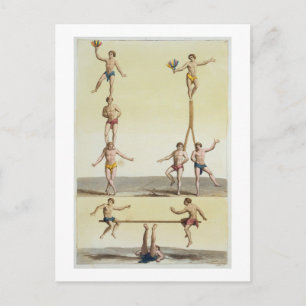 Mexikaner Performing Gymnastics (färg litho) Vykort