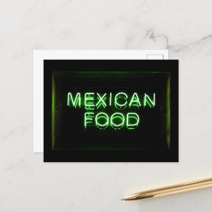 MEXIKANISKT LIVSMEDEL - Grönt Neon-tecken Vykort