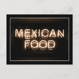 MEXIKANISKT LIVSMEDEL - Gult Neon-tecken Vykort