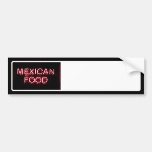 MEXIKANISKT LIVSMEDEL - röd neonsignatur Bildekal