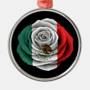 Mexikanroflagga på svart julgransprydnad metall