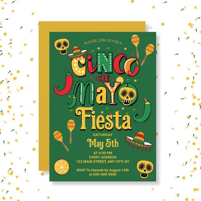 Mexikansk 5 de Mayo-fest inbjudan (Mexican Themed 5 de Mayo Fiesta Invitation
)