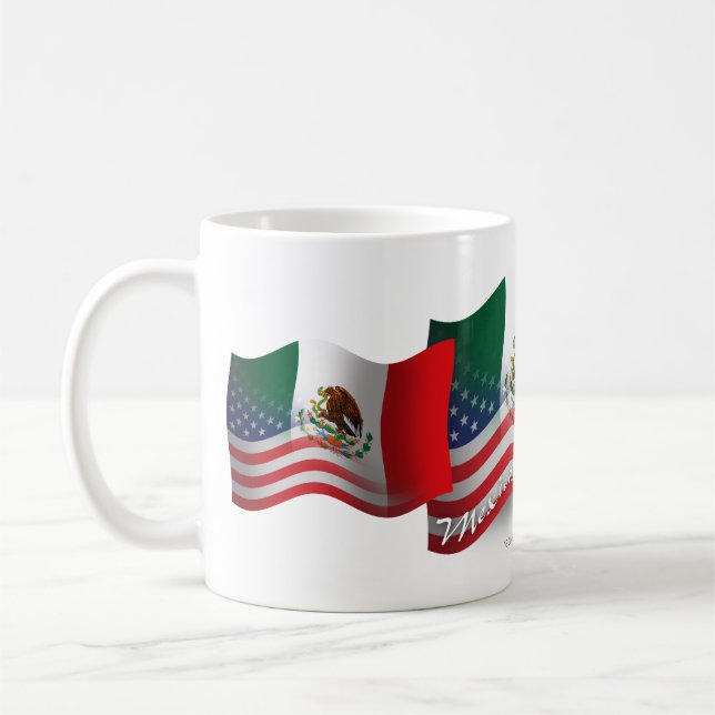 Mexikansk-amerikansk Wave-Flagga Kaffemugg (Vänster)