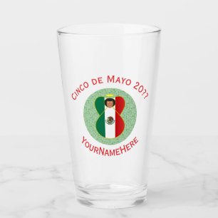 Mexikansk ängel Cinco de Mayo Personlig Glaskopp