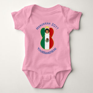 Mexikansk ängel Hanukkah Flagga Personlig Flicka T Shirt