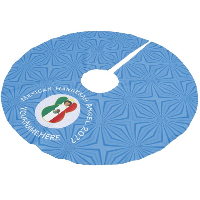 Mexikansk ängel Hanukkah-flagga Personlig  Julgransmatta Borstad Polyester (Vinklad)