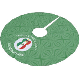 Mexikansk ängel julflagga Personlig Julgransmatta Borstad Polyester