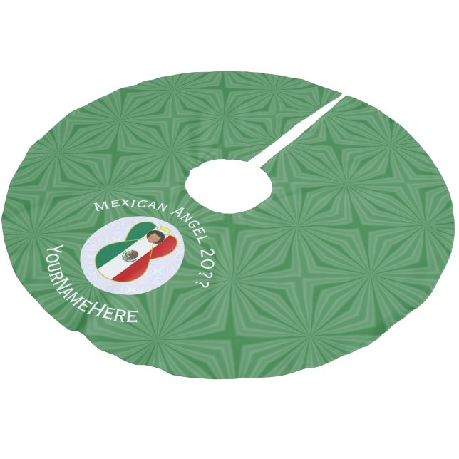 Mexikansk ängel julflagga Personlig Julgransmatta Borstad Polyester (Vinklad)