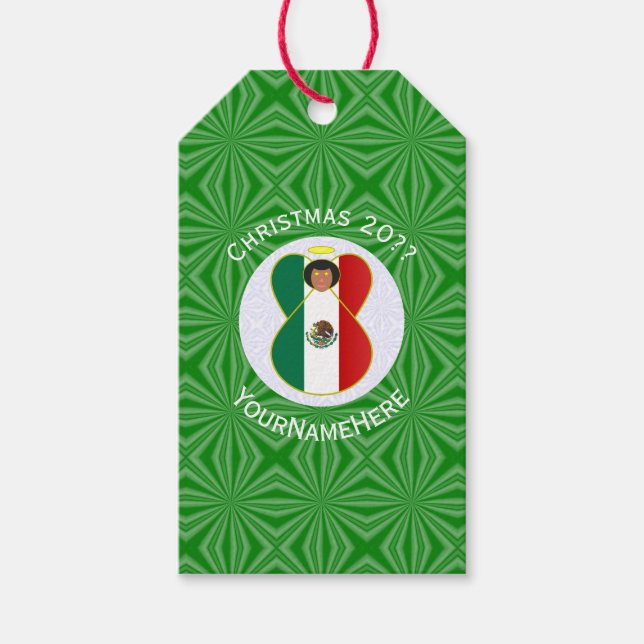 Mexikansk ängel julflagga Personlig Presentetikett (Framsidan)