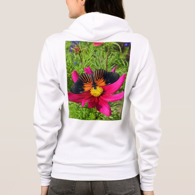 Mexikansk asterblomma med en Doris Longwing  T Shirt (Baksida)