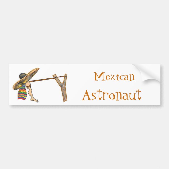 Mexikansk astronaut Bumper Sticker Bildekal (Framsidan)