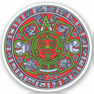 Mexikansk aztec-kalender Sol Stone Hispanic Chican Klistermärken