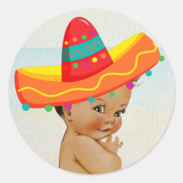 Mexikansk babyschakt med Vintage Baby Runt Klistermärke