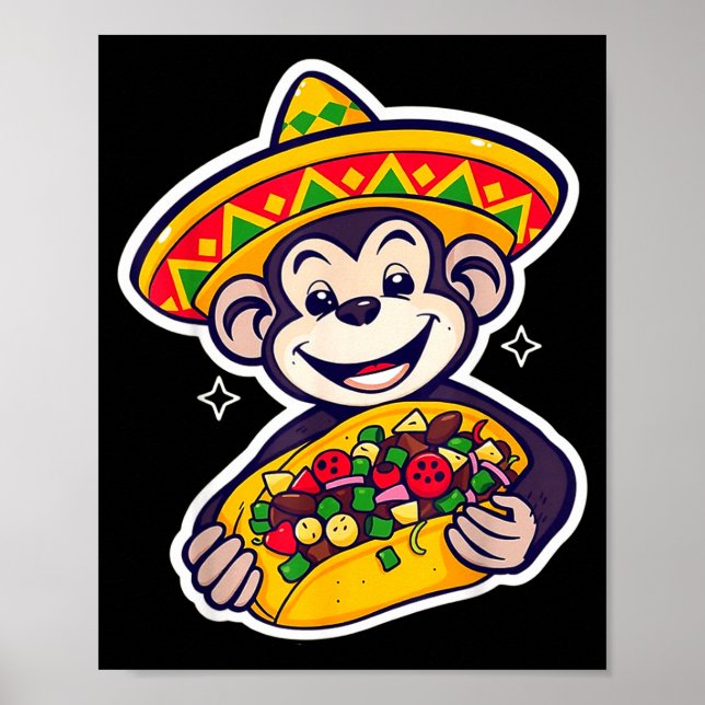 Mexikansk bigfoot sombrero taco el squatcho kul poster (Framsidan)