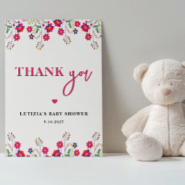 Mexikansk Blommigt Baby i Bloom Baby Shower Tack Kort