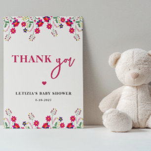 Mexikansk Blommigt Baby i Bloom Baby Shower Tack Kort