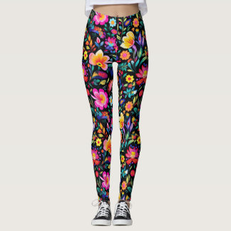 Mexikansk Blommigt Fiesta Leggings