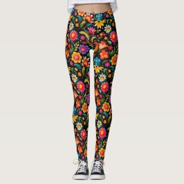 Mexikansk Blommigt Fiesta Leggings