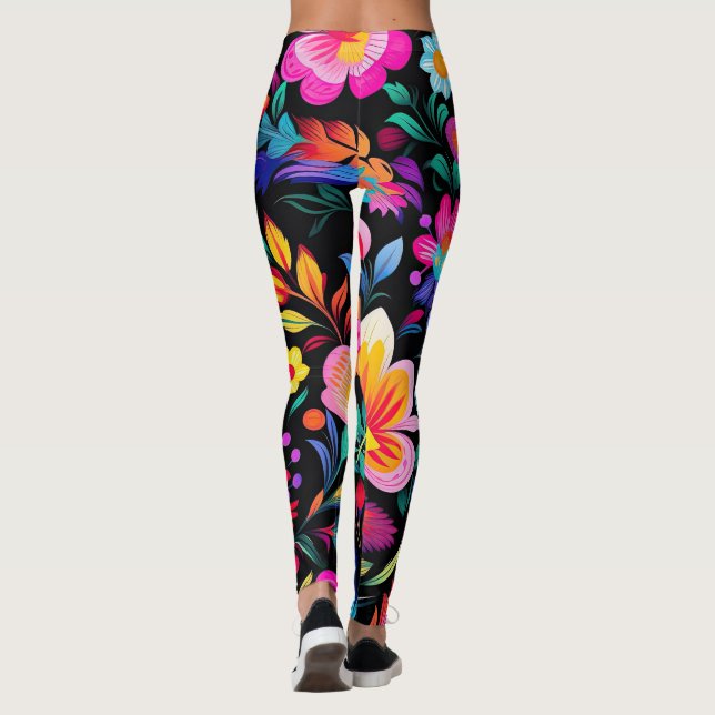Mexikansk Blommigt Fiesta Leggings (Baksida)