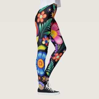Mexikansk Blommigt Fiesta Leggings