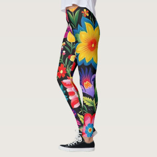 Mexikansk Blommigt Fiesta Leggings