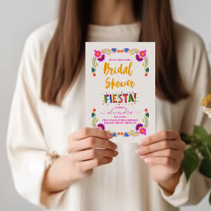 Mexikansk Blommigt Fiesta Möhippa Inbjudningar