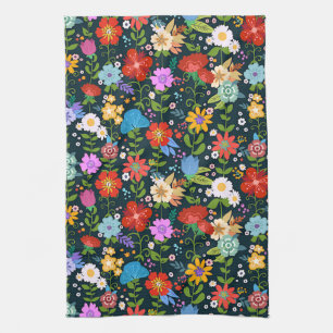 Mexikansk Blommigt Folk Art Kökshandduk