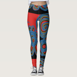 Mexikansk Blommigt Swirl Design Leggings